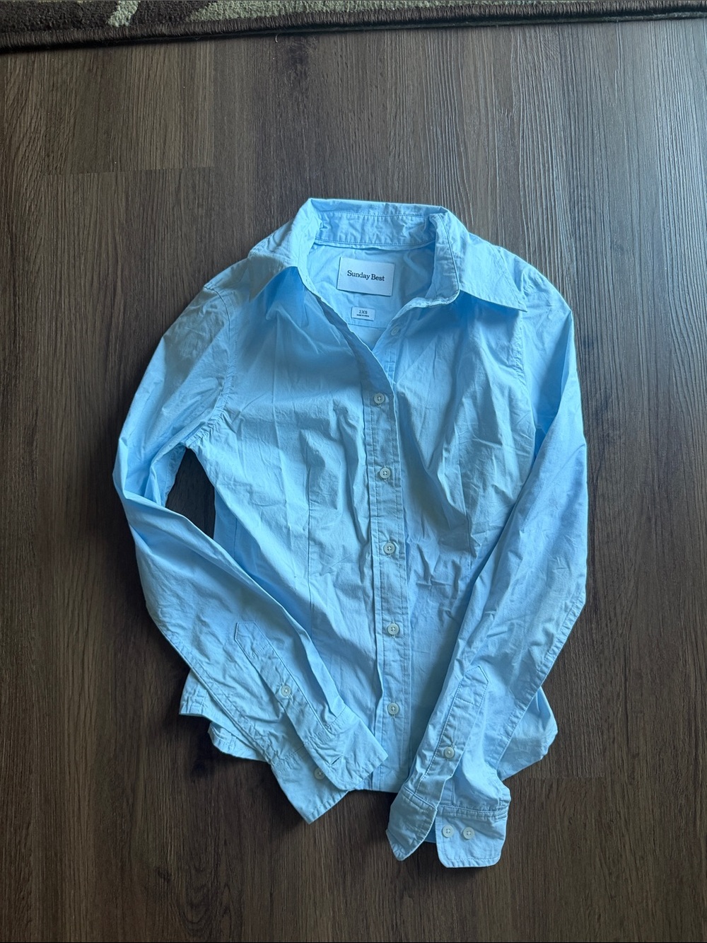 Baby blue cinched button down